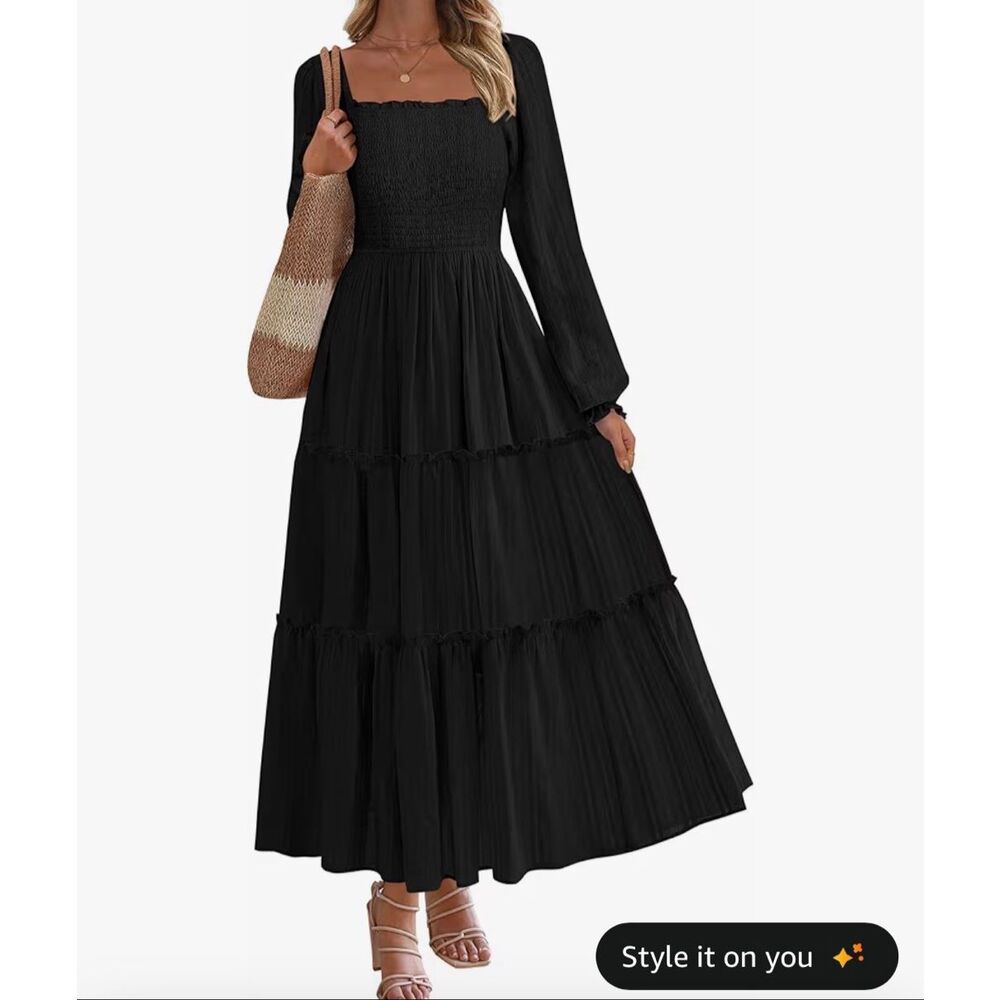 Long black dreas